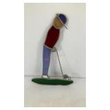 Golfer hanging stained glass 7' x 4.5'