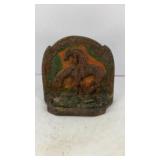 Cast iron bookend featuring 'The End of The Trail'