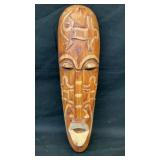 Hand carved hanging wooden tribal mask