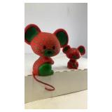 (2) Acrylic Christmas mice decorations
