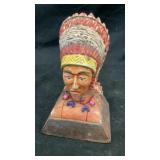 Wood Native American w/ headress 5.5' x 4' x 4'