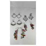 (5) pair of vintage dangle drop earrings