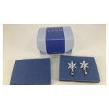 NIB Avon Rhinestone Snowflake Drop Earrings