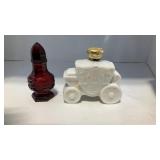 (2) Avon bottles; Royal Coach & Cape Cod Ruby Red