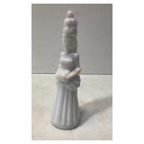 Avon milk glass Victorian Lady bath oil bottle