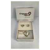 Contempo Fashions Floral Heart Necklace & Earrings