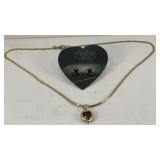 Monet Necklace & Park Lane Earrings Red Hearts