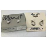 (2) pair of Monet (Monet2) silver earrings