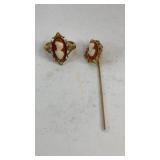 Avon Cameo Silhouette Ring & Matching Pin