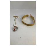 Avon Belt Buckle Bracelet & Avon Love Necklace