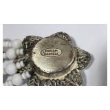 Vintage Miriam Haskell milk glass bracelet