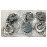 (3) Pulley Blocks w/ Slip Hook w/ Safety Latch