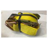 Yellow Ratchet Tie-Down Cargo Strap 10,000lb cap.