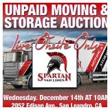 LIve only Unpaid Moving & Storage Auction Spartan Van Lines