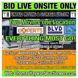 Live Only Unpaid  Moving and Storage Auction 