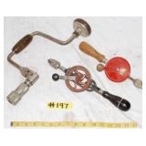 3 - VINTAGE HAND DRILLS