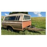 TRUCK BED TRAILER WITH CAMPER SHELL