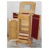 VINTAGE STANDING JEWELRY CABINET / BOX