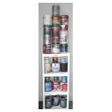 SHELF FULL OF MISC. PAINT