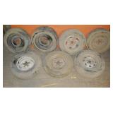 GROUP OF MISC. TIRES WITH 5 LUG WHEELS