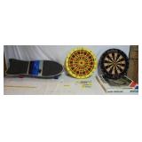 2 DART BOARDS, DARTS, & SKATEBOARD