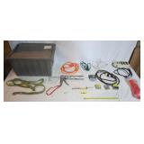 POWERSTRIP, EXTENSION CORDS, & MISC. WITH TOTE