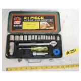 21 PIECE 1/4' & 3/8' DRIVE SOCKET SET