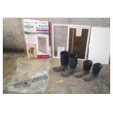 EXTRA LARGE PET DOOR AND MUCK BOOTS