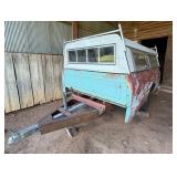 TRUCK BED TRAILER WITH CAMPER SHELL