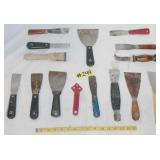 GROUP OF MISC. PUTTY KNIVES & PAINT SCRAPERS