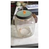 ANTQ. LIDDED GLASS JAR