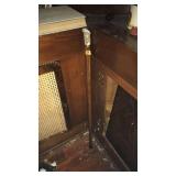 WOOD CANE WITH ANTLER HANDLE