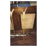 WOOD CANE WITH ANTLER HANDLE