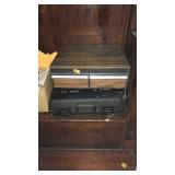 MAGNAVOX DVD/VHS PLAYER, STORAGE BOX & CASE