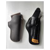 (2) LEATHER BELTLOOP PISTOL HOLDER, 1 BY SW