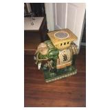 VNTG. CERAMIC ELEPHANT PLANT STAND
