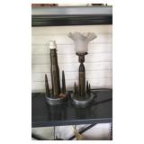 PAIR OF DECORATIVE SHELL CASING TABLE LAMPS