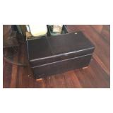 FAUX LEATHER OTTOMAN W/ UNDERSTORAGE