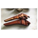 HANDCARVED WOOD PISTOL TRINKET BOX