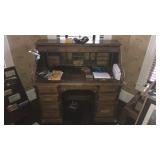 WOOD ROLL TOP DESK
