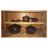 9 PC. VISION GLASS COOKWARE