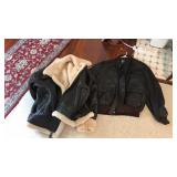 LL BEAN LEATHER JACKET AND BOMBER JACKET