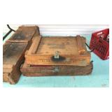 2 ANTIQUE WOOD AMMO CRATE EMPTY