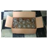 BOX OF GLASS BEER MUGS