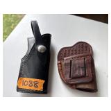 (2) LEATHER BELTLOOP PISTOL HOLDER