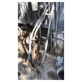 2 WOOD SCYTHES & SPARE HANDLE