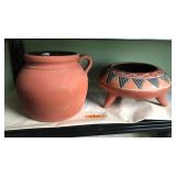 2 TERRA COTTA POTTERY VASES