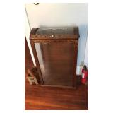 ANTQ. DOME TOP QUILT DISPLAY CABINET