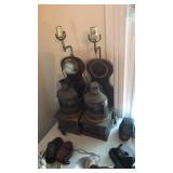 PAIR OF ANTQ. ORNATE LANTERN TABLE LAMPS