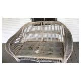 ANTIQUE WICKER LOVE SEAT
